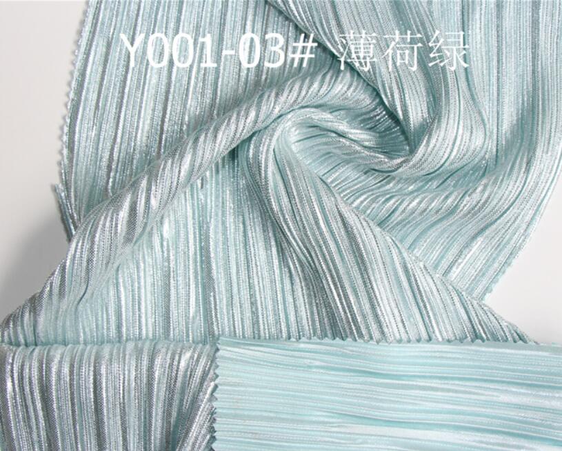 Sølv bronzerende nederdel stof knust satin skinnende stof plisseret materiale til stof diy kjole blankt materiale 1 yard
