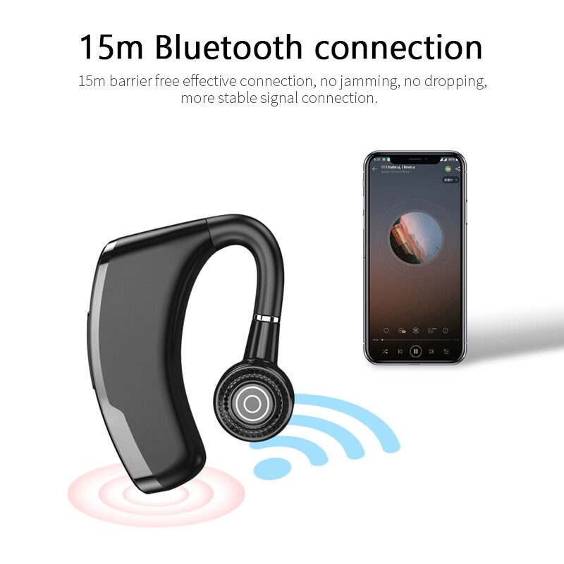 Kabelloses bluetooth-headset, tragbar, universell, einseitig, freisprechfunktion, stereo, kabellos, ohrbügel, handy-anrufe, sport-ohrhörer