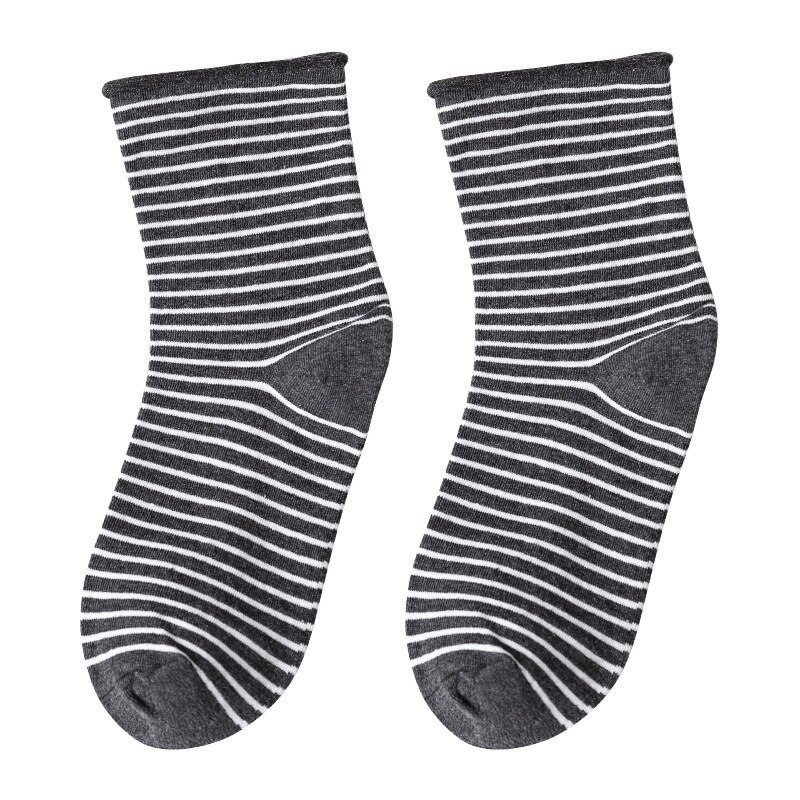 Japanese Harajuku Style Stripe Kawaii Socks Women Autumn Spring Hemming Pink Socks Cotton for Ladies 120601: 03