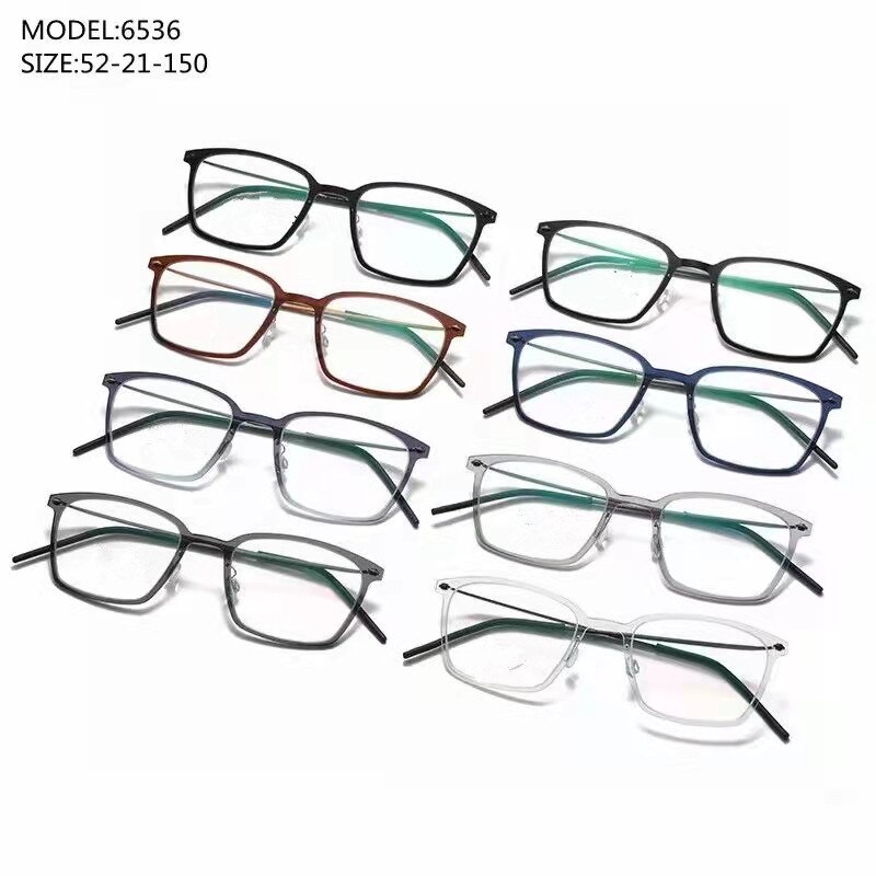 Denmark Brand Titanium Prescription Eyeglasses 6536 Square Ultralight Screwless Glasses Frame Men Women Myopia Optical Spectacle