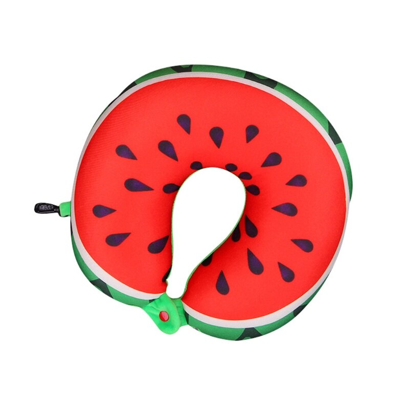 Neck Support Head Rest Headrest Cushion Travel Memory Foam Fruit U Shaped Pillow 24BD