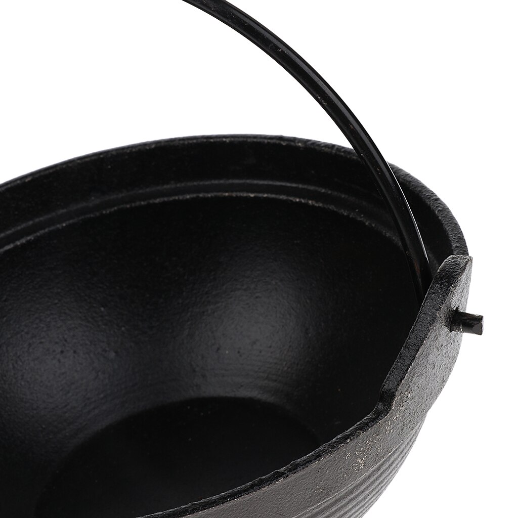 Portable Lightweight Aluminum Alloy Camping Hanging Cooking Pot with Wooden Lid Durable Cookout Cookware 7'/7.9'