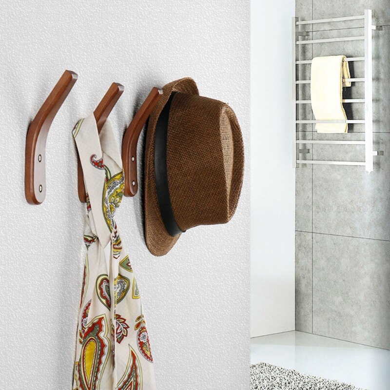 2 Stuks Wandmontage Handgemaakte Beukenhout Haak Kapstok Haken Moderne Houten Hoed Rack Entryway Organizer Rustieke Handdoek Hanger
