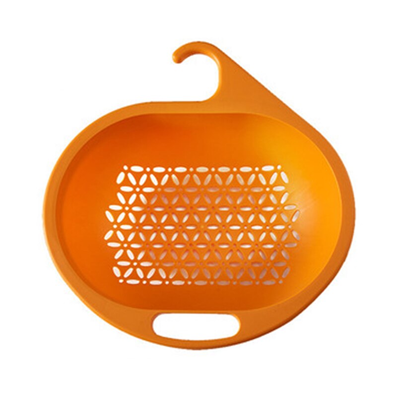 Escurridor redondo para fregadero, escurridor redondo para lavar platos, escurridor de utensilios, cesta de drenaje para verduras y frutas, accesorios de cocina: orange