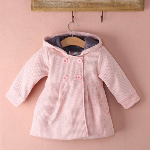 Latest Baby Girl Hooded Trench Coat Winter Windbreaker Parka Jacket Kids Outerwear