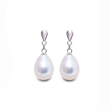 Zhboruin Natuurlijke Parel Oorbellen Voor Vrouwen 925 Sterling Zilveren Sieraden Water Parel Huwelijkscadeau: B White