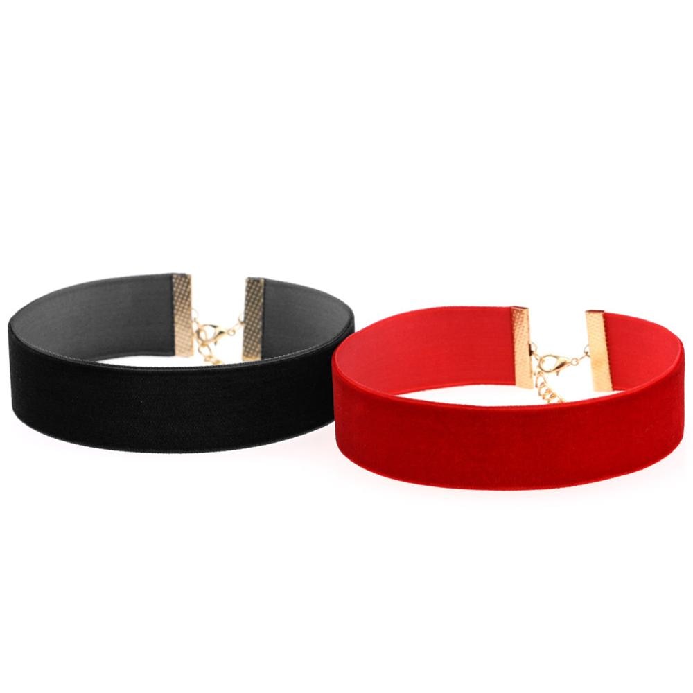 Collier ras du cou en velours pour femmes, Simple, Punk, noir, rouge, gothique, corde ronde, Vintage, bijoux pour femmes