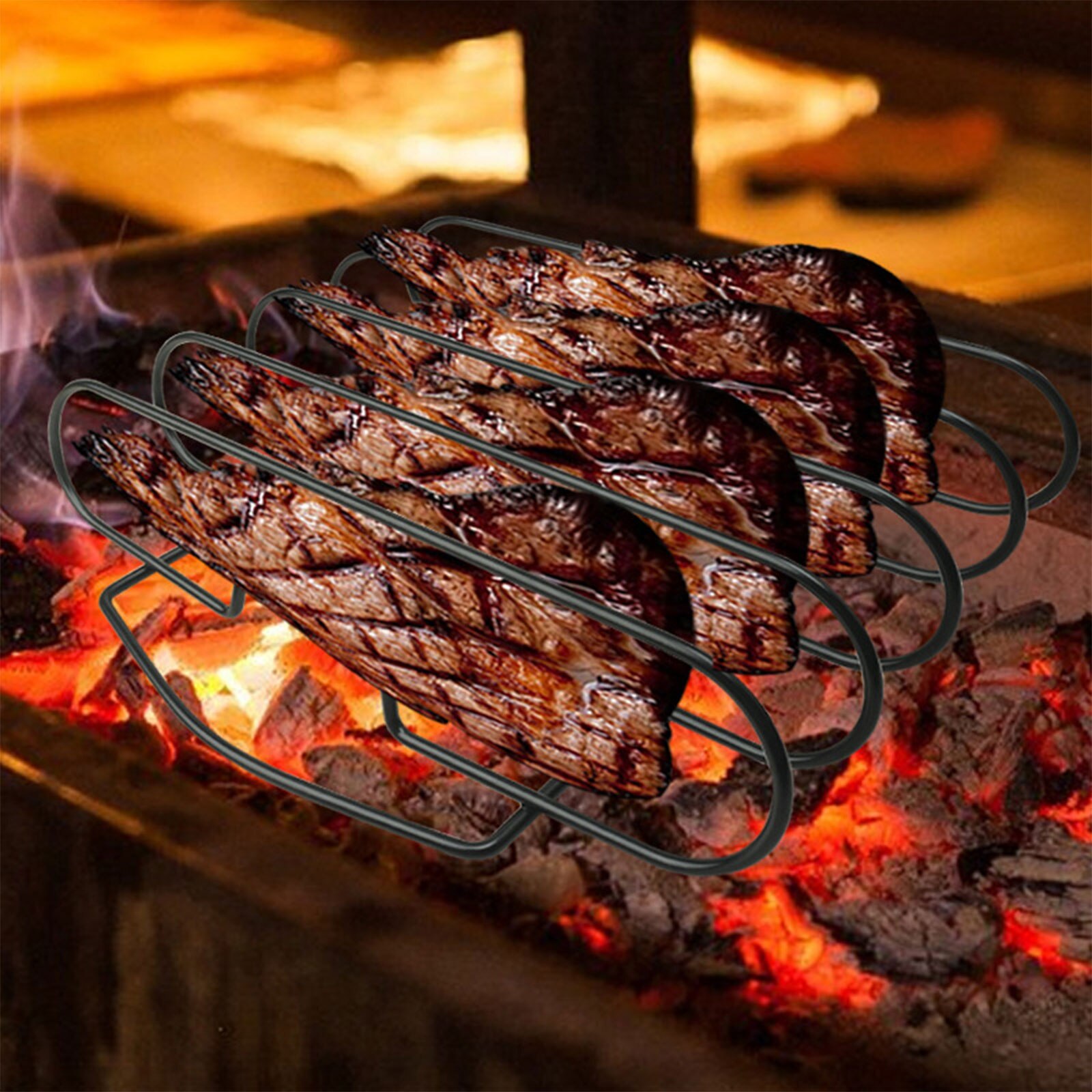 Edelstahl Grill Würstchenhalter 8-teilig - Stehende Männchen Figuren Für BBQ | Spülmaschinenfest