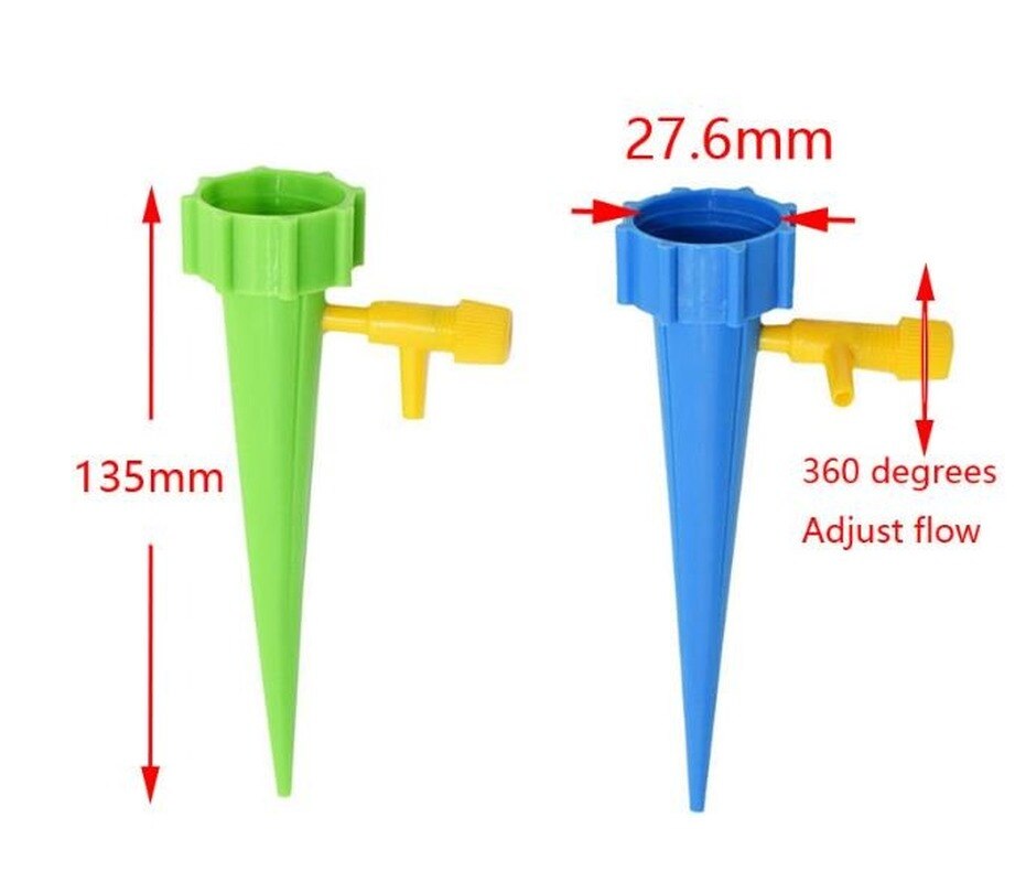 Sistema de riego por goteo planta bonsái DIY riego automático por goteo jardín aspersores picos plantas cónicas planta de hogar suelo hidrogel de barro