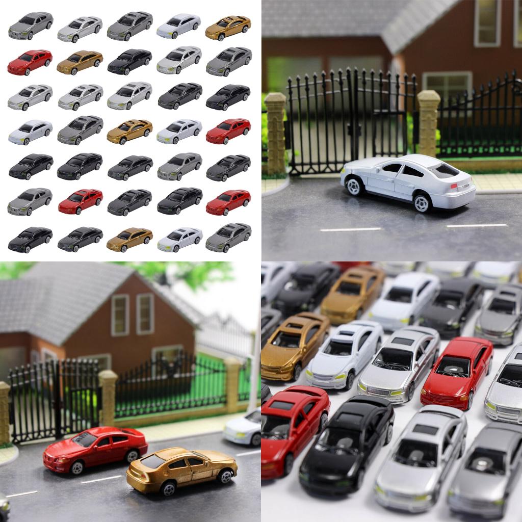 50Pieces HO Scale Model Car Toy 1/87 Building Train Scenery Train Scenery