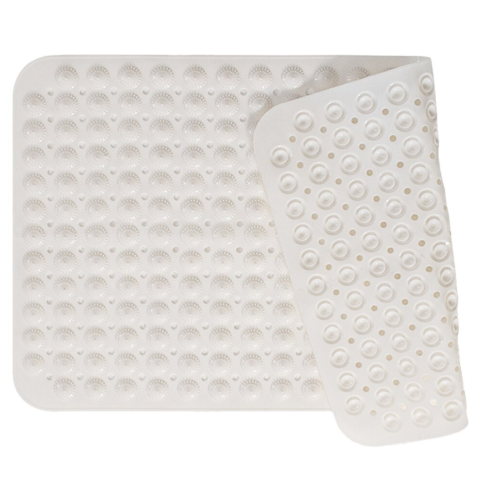 1Pcs Durable PVC Floor Mat Bathroom Foot Mat Skid Resistance Foot Mat Shower Floor Mat(White): White