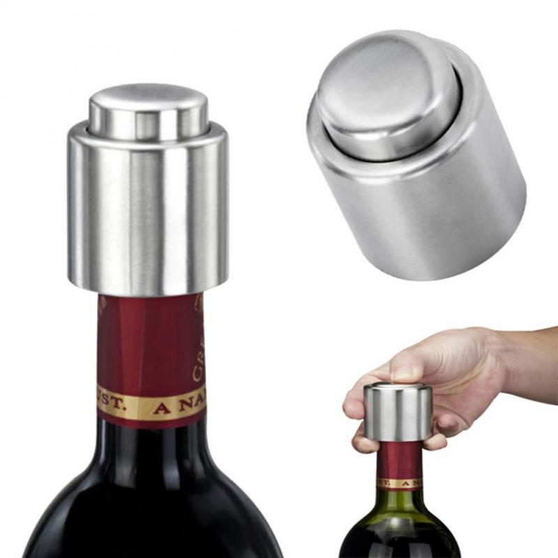 1PC Silver Stainless Steel Bottle Stopper Champagne Sparkling Wine Oil Sealer Wine Stopper Saver Preserver Sealer