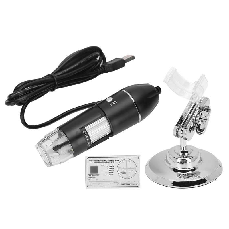 8LED Microscope 1600X USB Digital Microscope Adjustable 8LED Portable Electronic Microscope with Stand