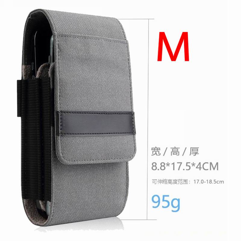 Mobile Phone 4.5-6.5 Inch Belt Waist Bag Holster For Samsung Huawei iphone 12 11 Pro Max XR Hook Hoop Wallet Purse Phone Pouch: M-grey