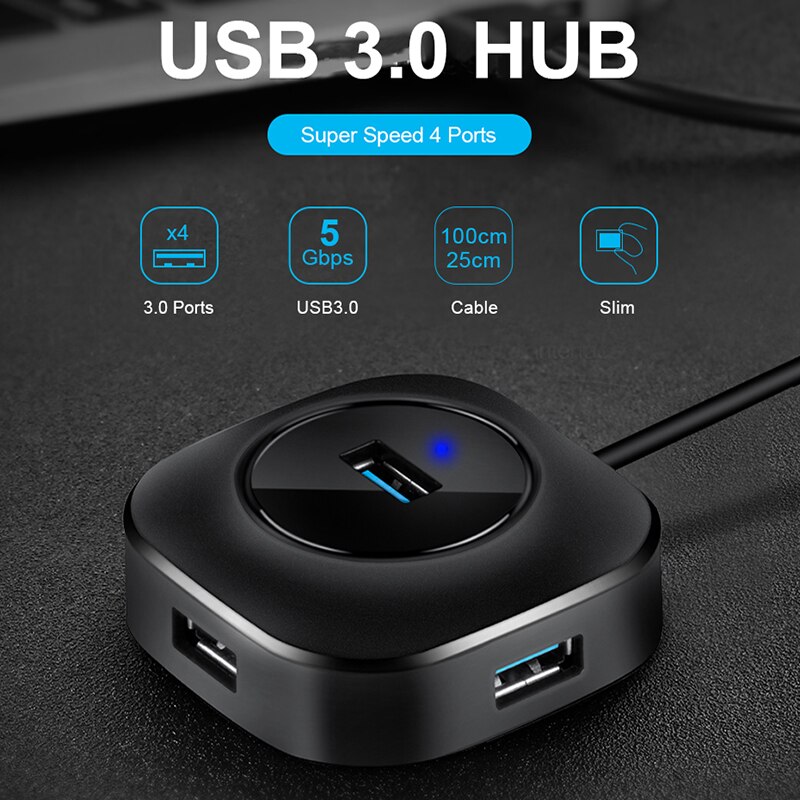 Opselve usb hub usb 3.0 hub splitter flere usb hab 2.0 multi hub expander 4 port hub til pc laptop usb 3.0 usb hub adapter