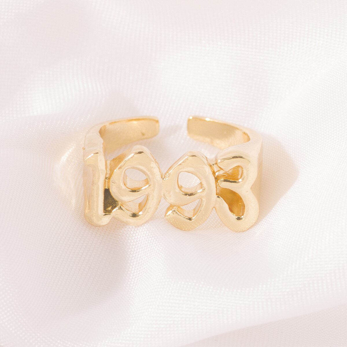 Year Number Ring for Women Stainless Steel Ring Simple Gold Rings Female Number Rings Best Friend Jewelry: 1993