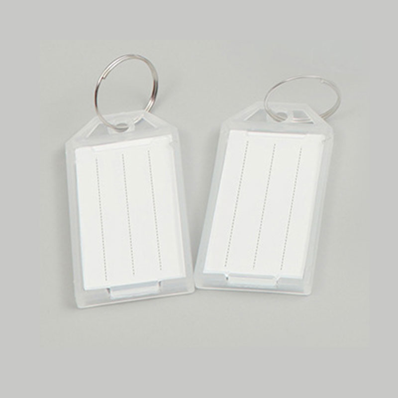 Porte-clés en plastique avec étiquette à rabat, fenêtre, bain, anneau fendu, porte-clés d'identification bricolage, bagage, sac à dos, voiture, prédire, 10 pièces: Rose