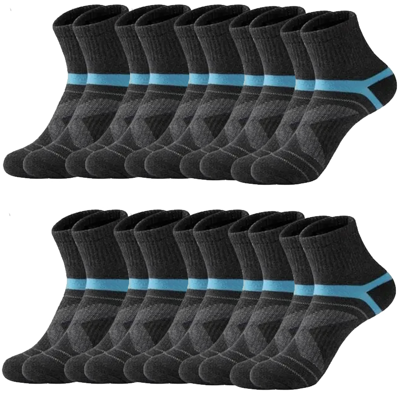 Chaussettes de dehors Noires pour Homme, Décontractées, de , Respirantes, pour Automne et Hiver, Lot de 3/5/10/20 Paires: LIGHT BLUE