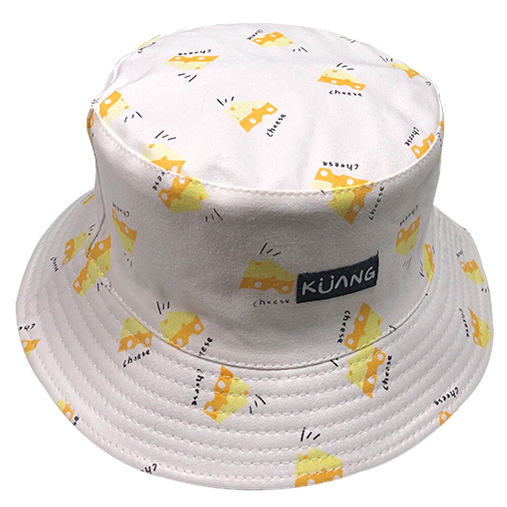 Panama bucket hat mænd kvinder sommer bucket cap banan print gul hat bob hatte hip hop gorros fiskeri fisker hatte: Hvid