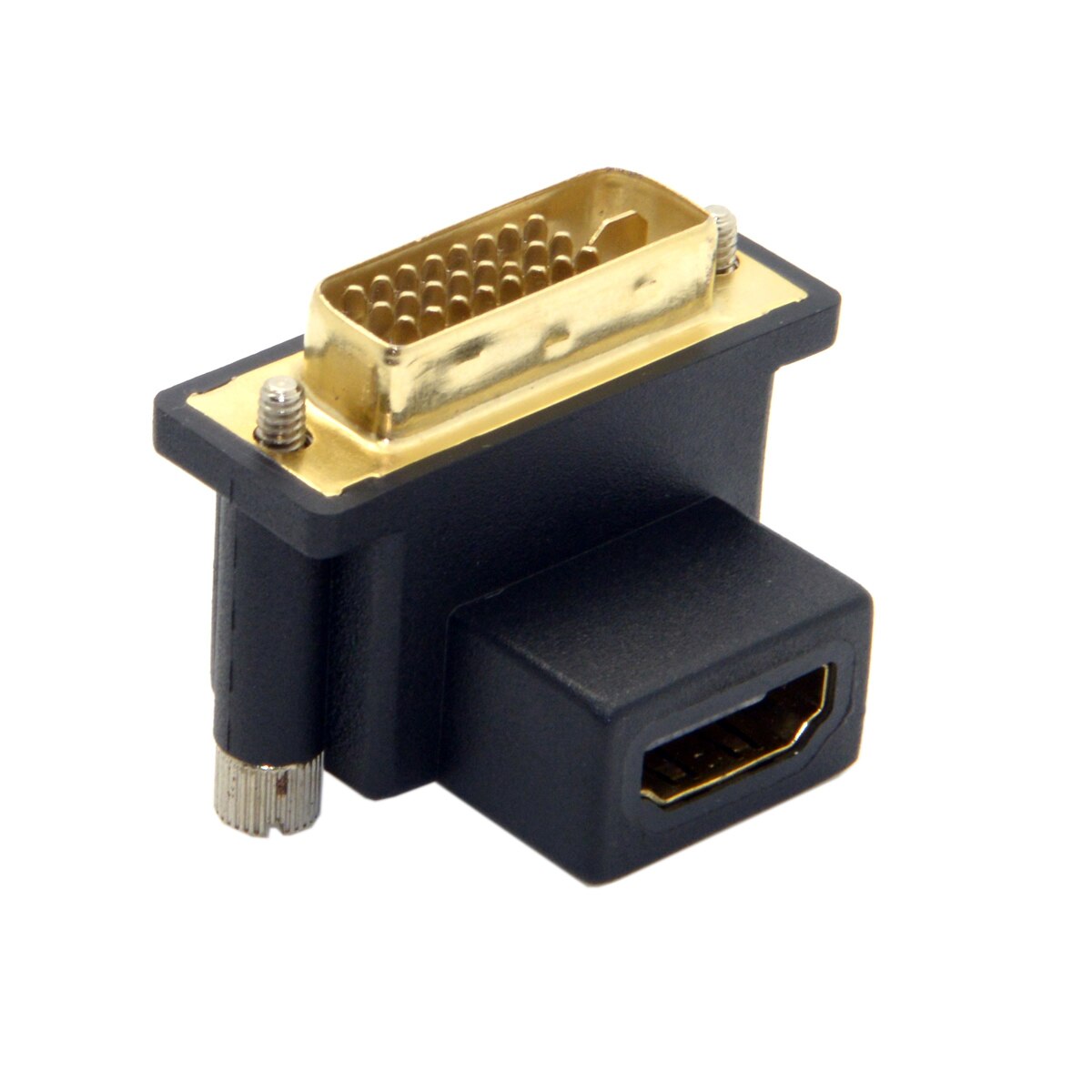 Oppvinklet 90 graders dvi hann til hdmi-kompatibel hunnadapter for datamaskin &amp; hdtv &amp; grafikkort