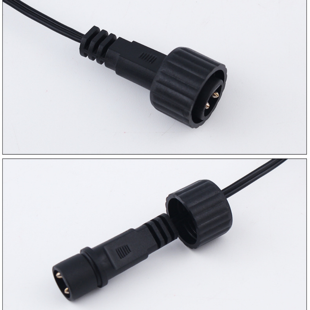 IP67 Mannelijke Led Connector 1.2M 2Pin Zwarte Kabel Waterdichte Draad Voor Zonnepaneel
