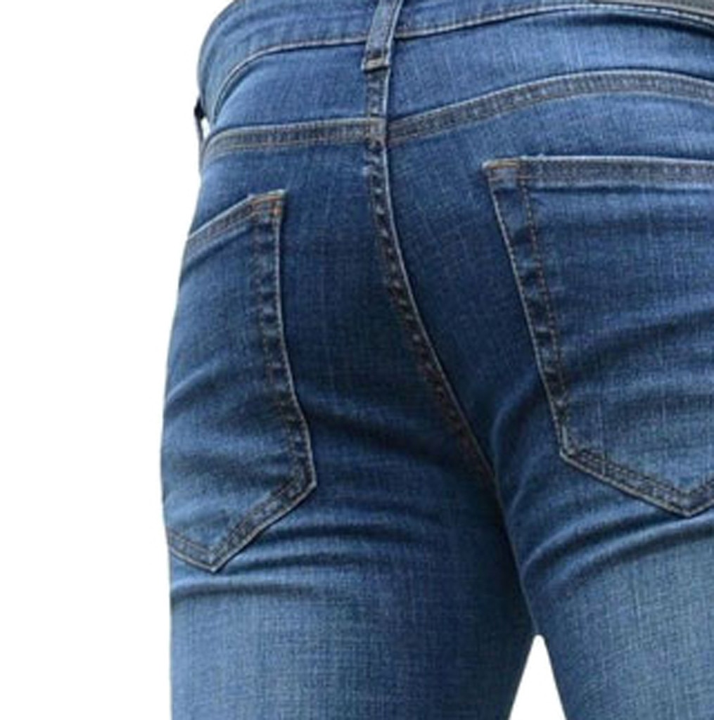 Män snygga slitna jeans byxor hål smal smal smal tunna sliten denim byxor skinny jeans män streetwear kläder