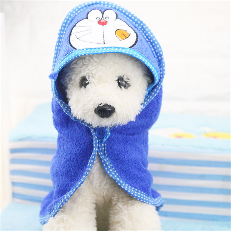 Dog Towel Drying Towel for Dogs Absorbent Shower Cartoon Puppy Dog Bath Towel Cat Pet Blankets Cleaning Pet Product Pet Supplies: blue / S