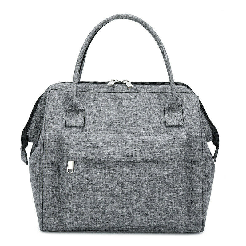 Isolierte Oxford Mittagessen Tasche Coolbag Arbeit Picknick Erwachsene freundlicher Lebensmittel Lagerung Lunchbox Frauen Damen Mädchen Tragbare fallen Thermos Tote: grau