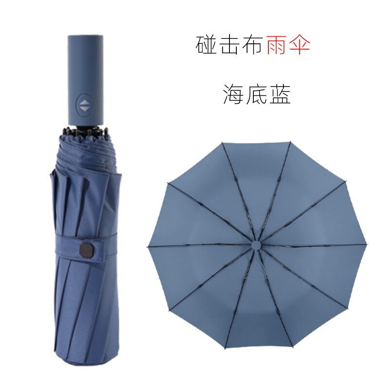 Parapluie Automatique Homme 16 Côtes Avec Poignée En Bois - Grand, Résistant Au Vent, Pliable