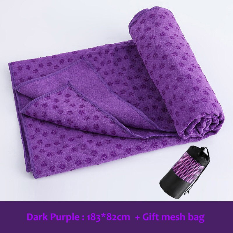 Esterilla de Yoga antideslizante de microfibra para Pilates, cubierta interior de Fitness, mantas con bolsa de malla gratis, 183x82cm/72 &#39;&#39;x 32&#39;&#39;: plum