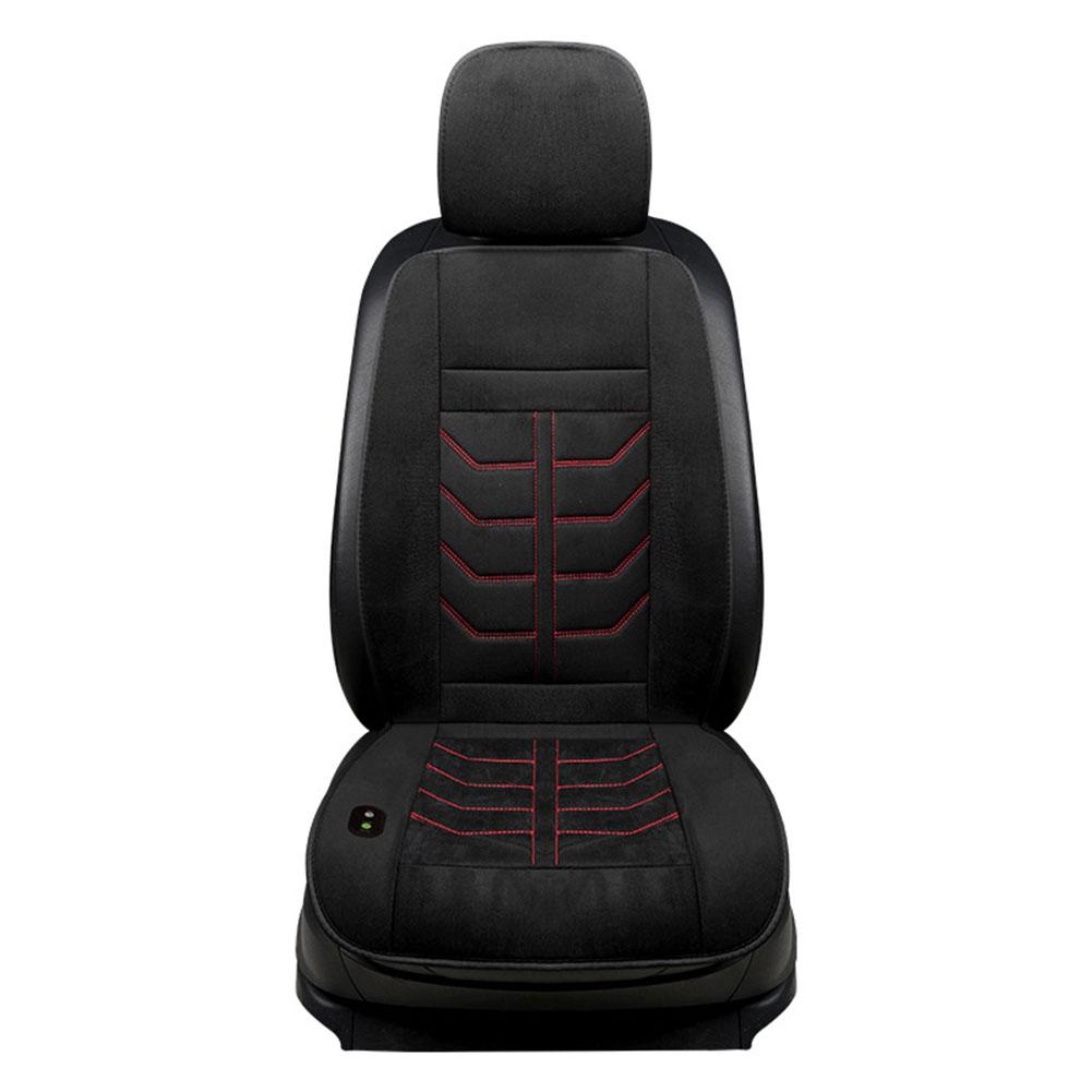 Car Heated Seat Cushion 12 V Heated Car Seat Covers Cushion Universal Seat Heater For Winter Heating Thermal Seatpad Accessories: Black