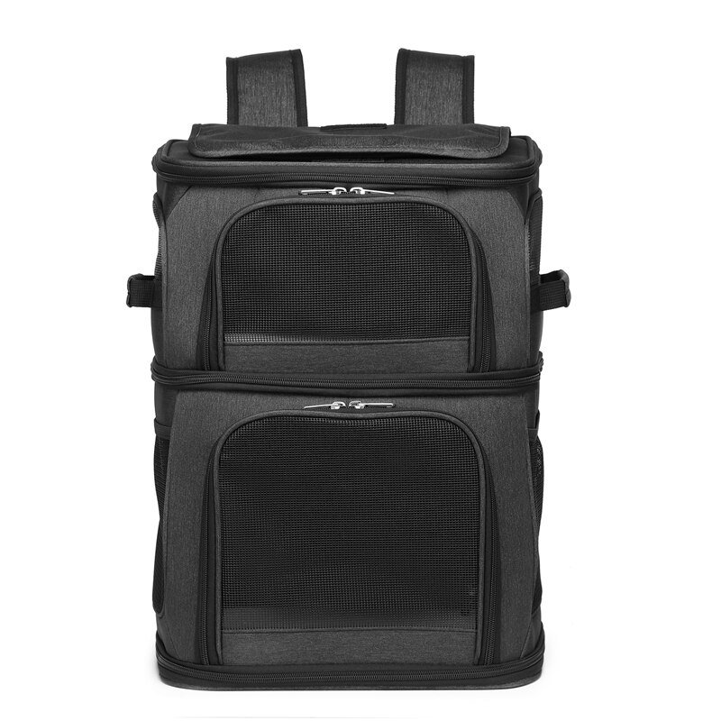 Sac à dos de transport pour chat, Double couche, amovible pour 2 chats, pour petits et moyens chiens, sac de voyage respirant pour animaux de compagnie: B