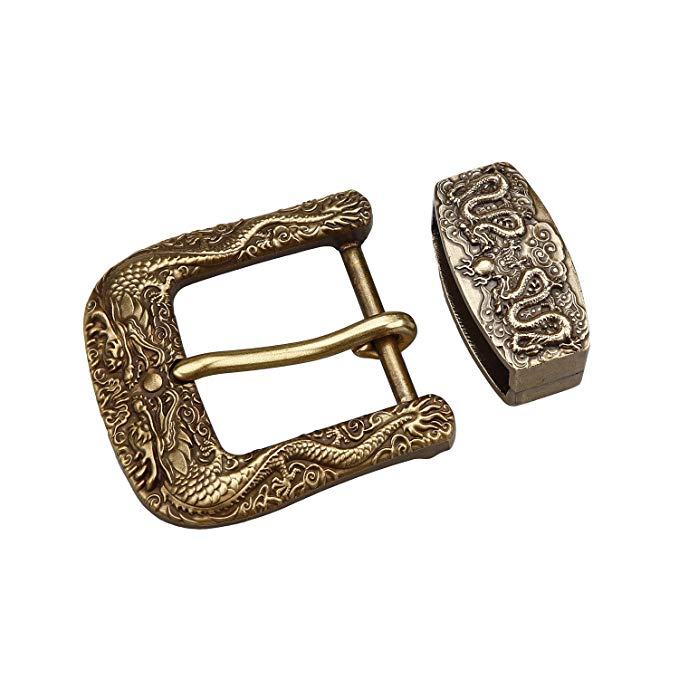 Hebilla de cinturón de latón macizo, apta para cinturones de 3.8-40cm anchos, para jeans, para hacer tú mismo, para cinturones, accesorios de cuero para manualidades.: Oro