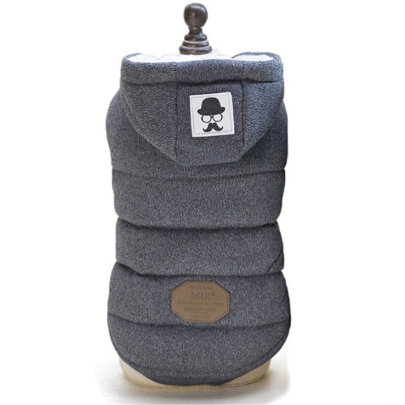 Kemisidi Hond Kleding Winterjas Jas Poedel Hooded Dikke Katoenen Kat Puppy Honden Jas Kleine Puppy Pet Kostuum Winter Hond doek: Dark gray / XL