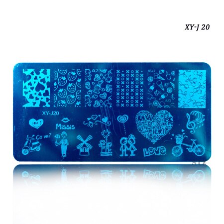 12 x 6cm 16 designs blomster tegneserie blonder gør-det-selv polish stempling nail art stempel skabeloner manicure negle stencils overførselsværktøj xyj 17-32: Xyj 20