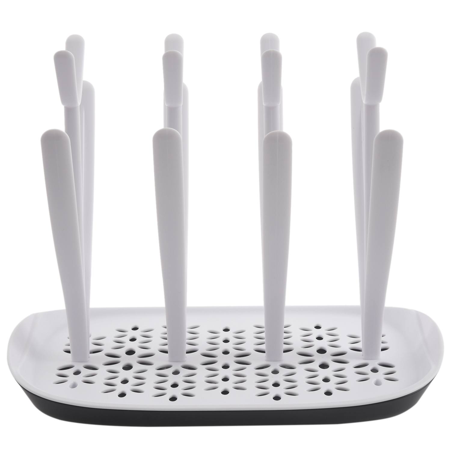 Cremalheira removível do copo da prateleira do dreno da cremalheira de secagem da garrafa do bebê para 8 garrafas + acessórios, branco