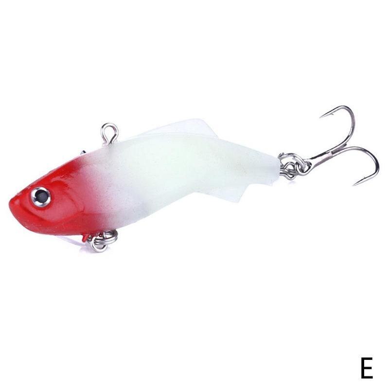 1PCS Vib Ice Fishing Lure Soft Lead Bait 7.5cm 17.2g Artificial Bait Sinking Wobbler Winter Fishing Tackle Fising Accessories: E