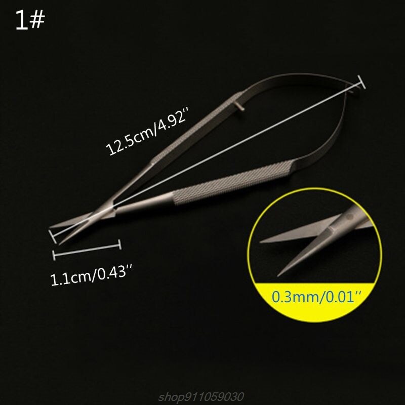 Pinza de Tijera microscópica, sonda Forcep, Micro gancho, espátula de 12cm de acero inoxidable N09 20,