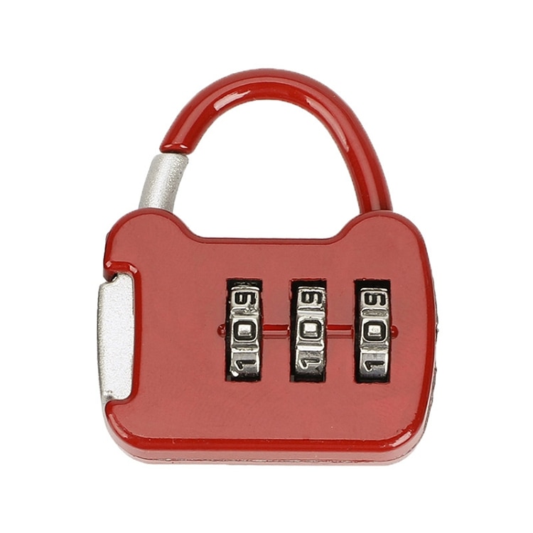 Portable 3 Digit Code Combination Password Lock Mini Suitcase Luggage Case Lock Backpack Padlock for Travel: red