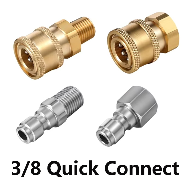3/8 Zoll männlicher und weiblicher Schnellverbinder Hochdruckreiniger-Adapter Schlauch Schnellverbinder Hochdruckreiniger Gewindebeschläge Kupplung