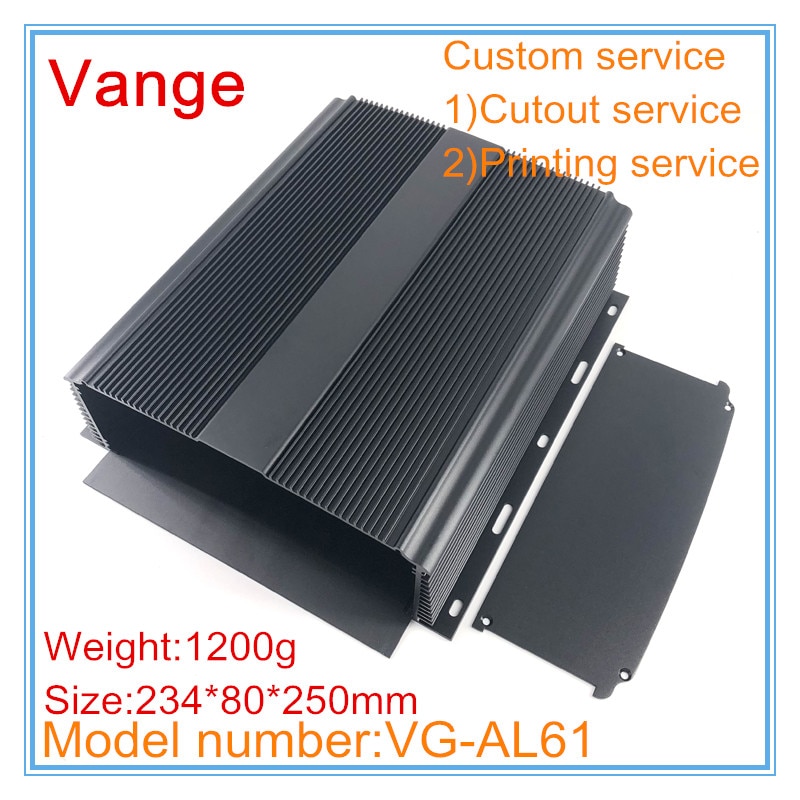 1 stks/partij geëxtrudeerd aluminium dozen chassis 6063-T5 aluminium diy behuizing case 234*80*250mm voor elektronische project