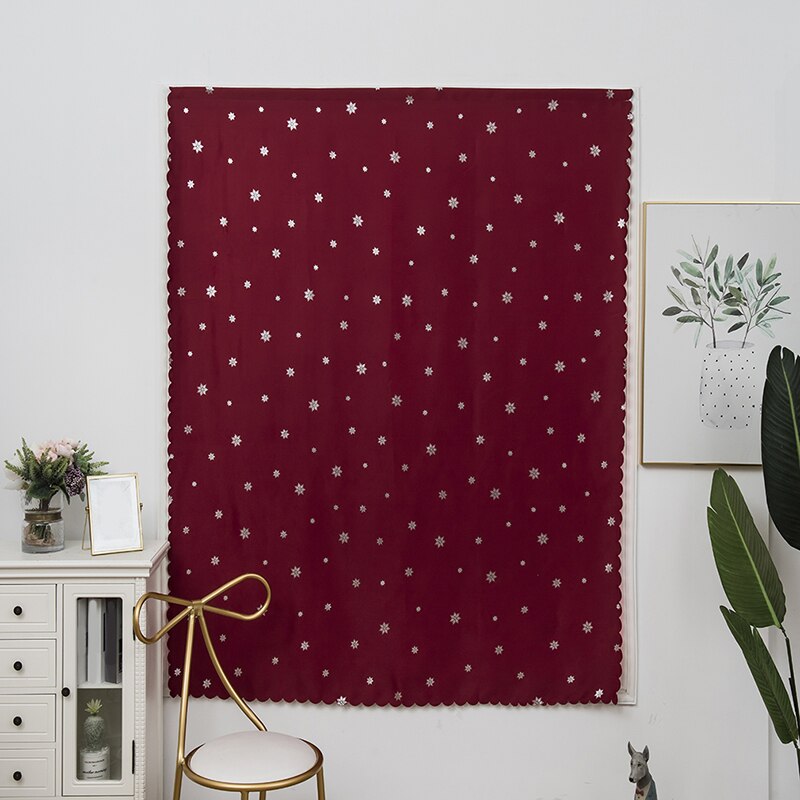Cortinas de Velcro de ventana moderna para el dormitorio de la sala de estar de plata estrellas apagón cortinas Beige azul rojo rosa Panel cortinas