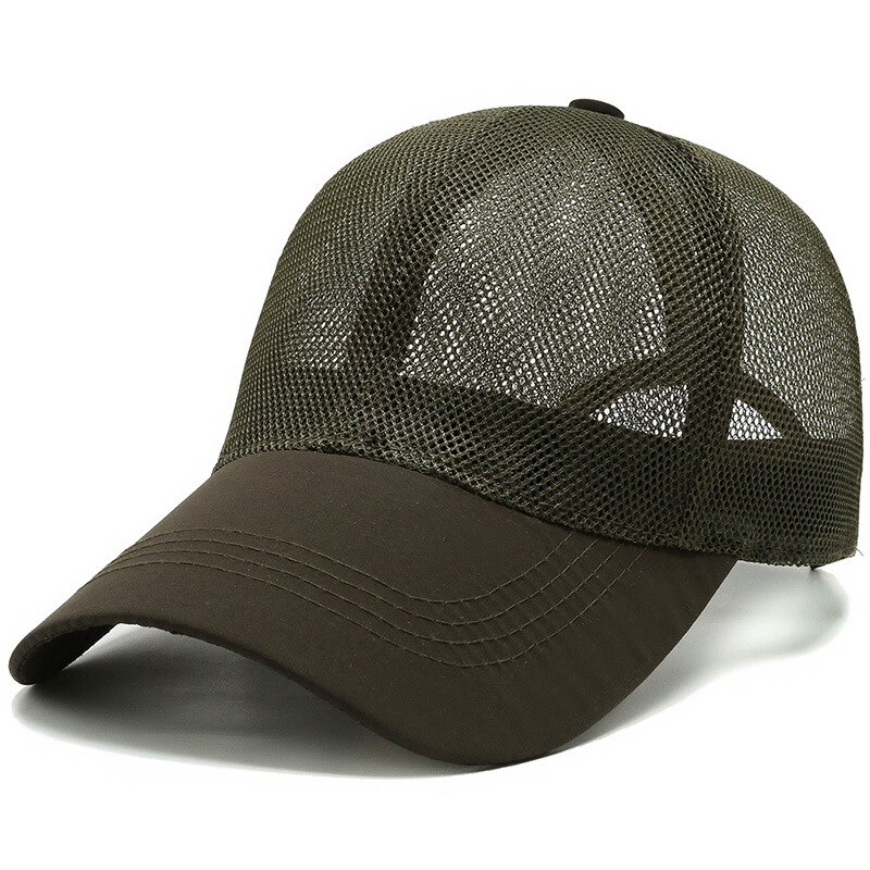 Degli uomini di Estate Traspirante Protezione Della Maglia di sport di modo Cappellini Da Baseball Protezione Solare Esterna Cappello A Secco Veloce cappelli cappelli di snapback gorras: Army Green