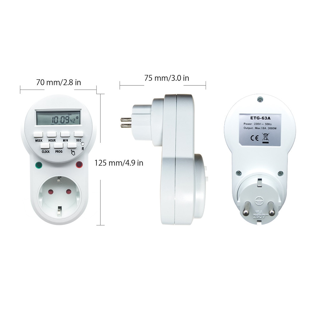 NTONPOWER Timer Socket Smart Power Socket EU Plug Programmeerbare Elektronische Digitale Timer Schakelaar Energiebesparing 220 V 16A