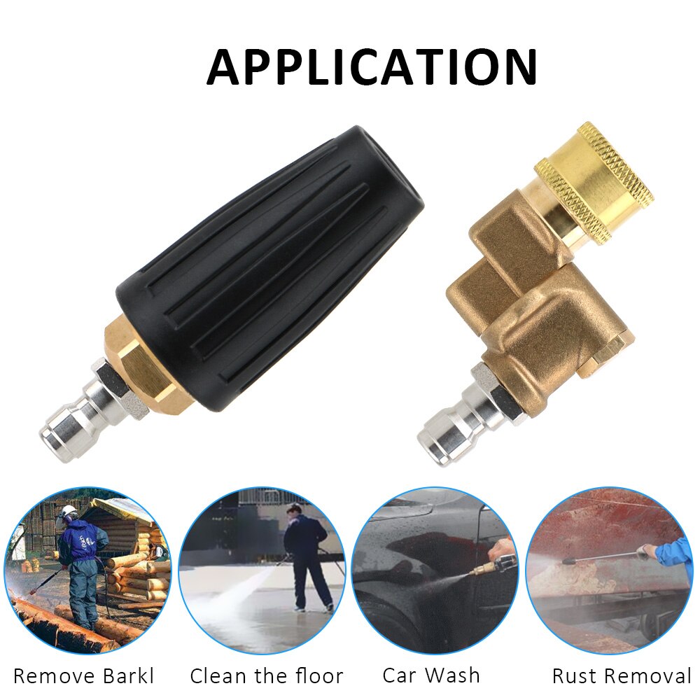 Auto Turbo Jet Voor Wassen Roterende Draaibare Koppeling Nozzle Spuit Voor Quick Connector Hogedrukreiniger Accessoire
