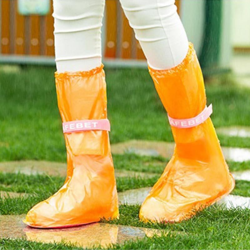 1 Pair Waterproof Protector Shoes Ribbon Rain Shoe Covers High-Top Anti-Slip Rain Shoes Cases Boot Cover Women Men
