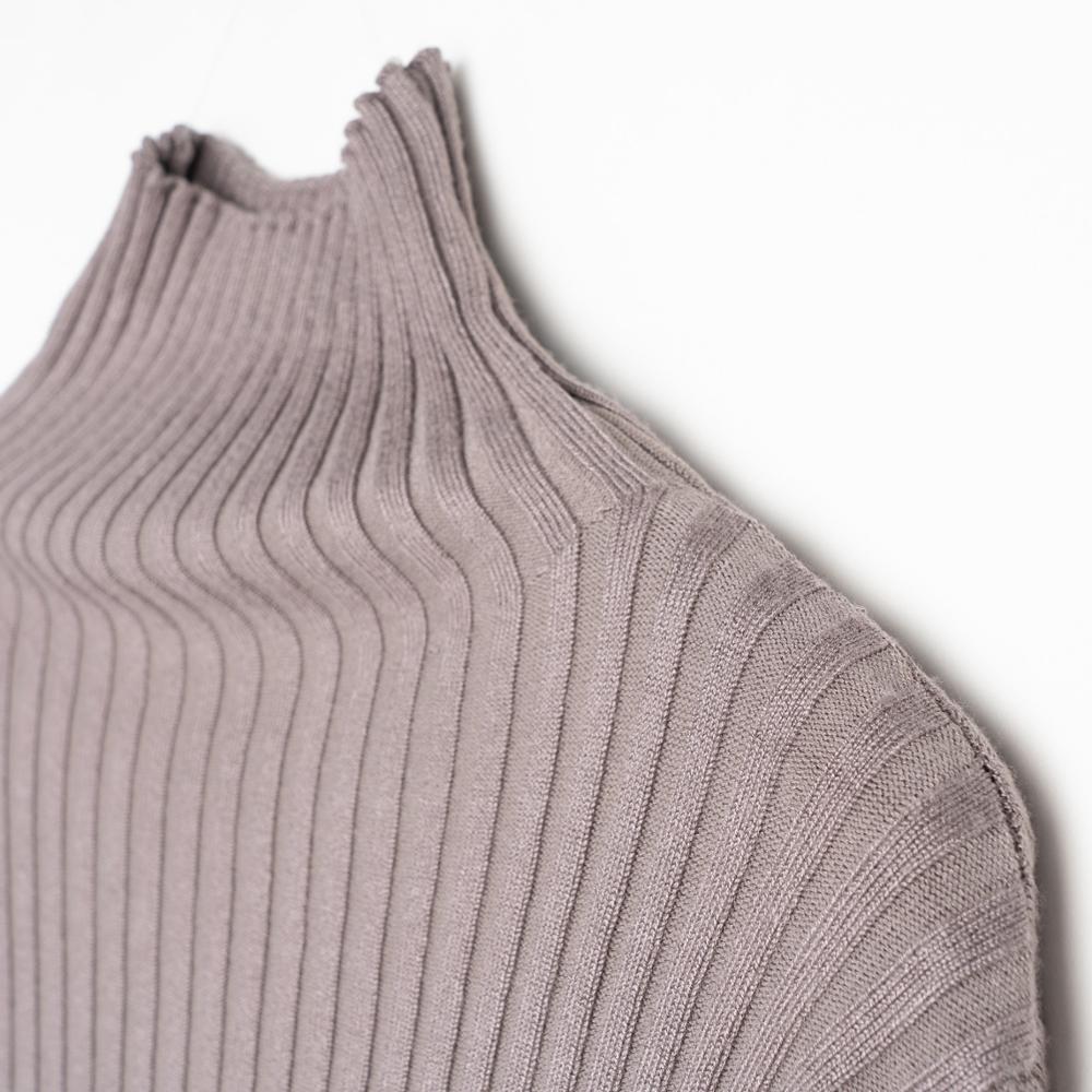 Ribbed Turtleneck Neck Sweater Women Cotton Mock Neck Sweaters Pullover Knitted Tops With Thumb Hole