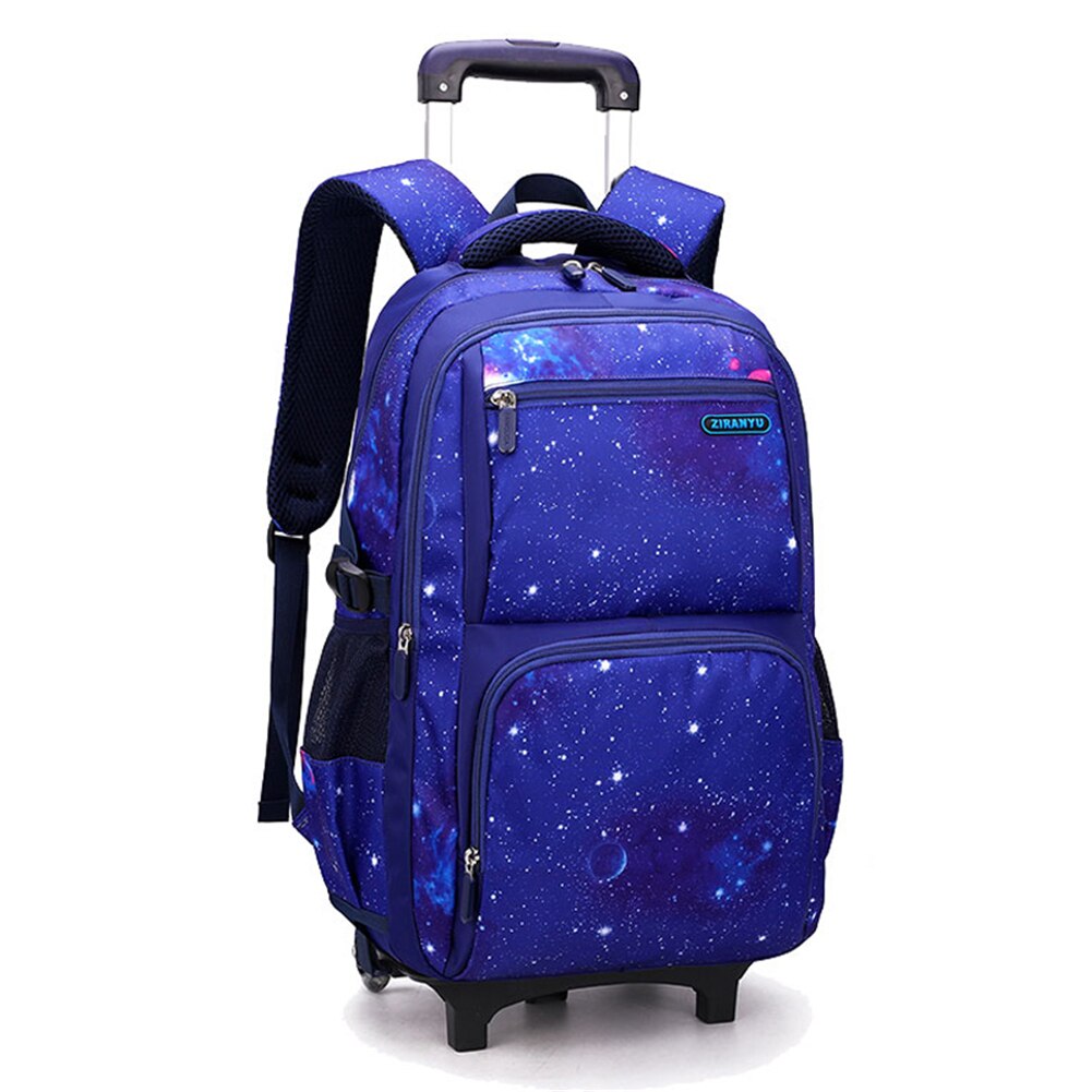 Rollende rugzak voor jongens, tas met wieltjes, duurzame schooltassen, reistassen, handbagage voor kinderen, mochila: 2 wielen hemelsblauw