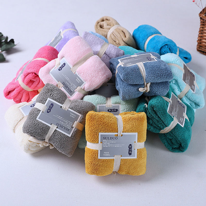 Serviette de bain de luxe en éponge velours pour adultes, 36x80cm, grande serviette douce et absorbante, couleur unie, pour salle de bain