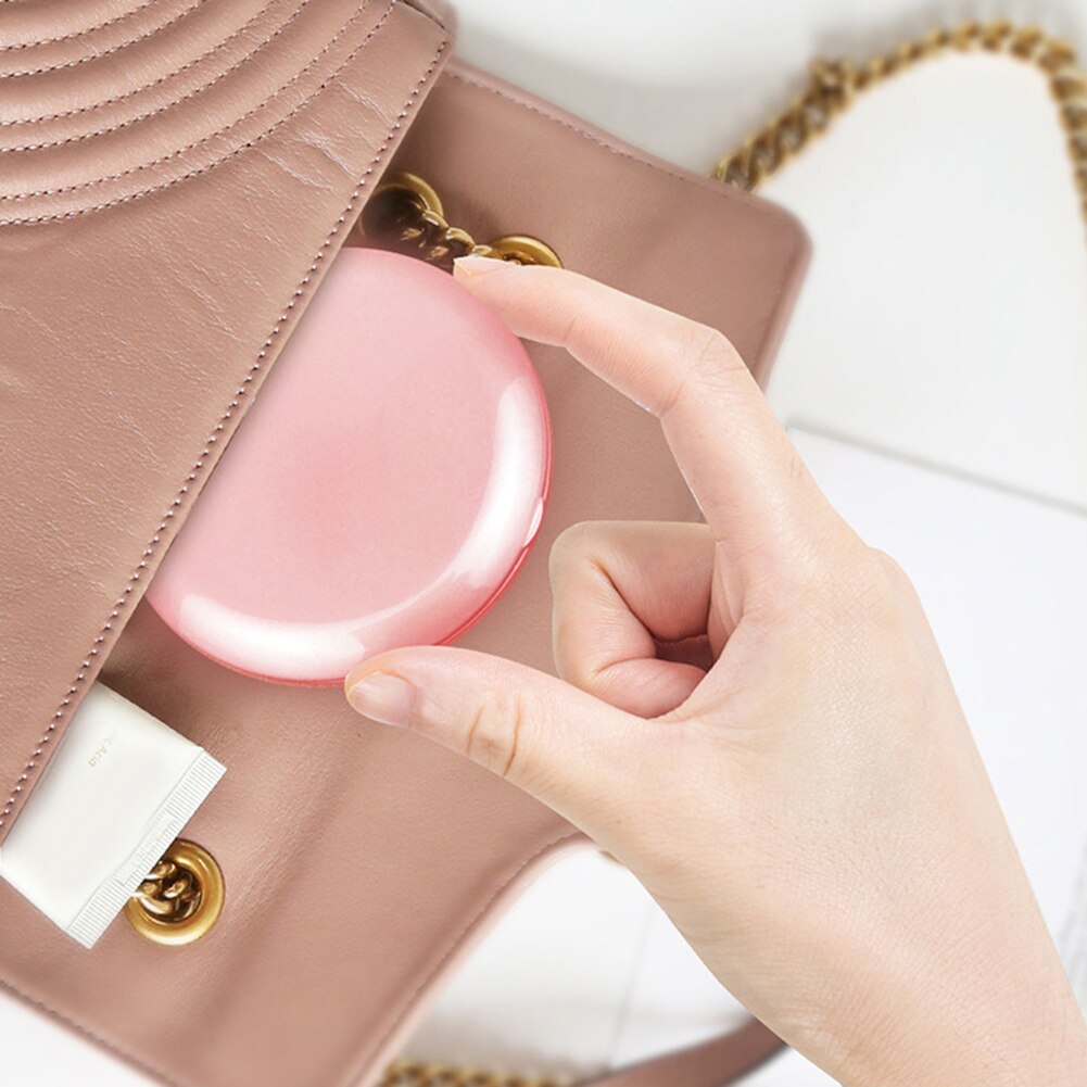 LED Mini Makeup Mirror Hand Held Fold Small Portable Micro USB Connect Cable Chargeableable Cosmetic Mirror makeup Tool